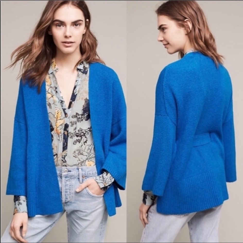 Sleeping on Snow Belted Blue Wrap Cardigan - Med